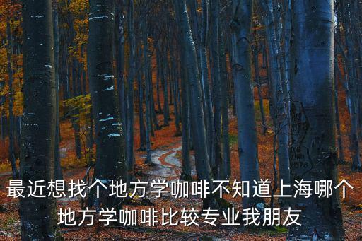 最近想找個地方學咖啡不知道上海哪個地方學咖啡比較專業我朋友
