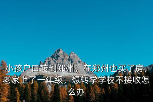 小孩戶口轉(zhuǎn)到鄭州，在鄭州也買了房，老家上了一年級，想轉(zhuǎn)學(xué)學(xué)校不接收怎么辦