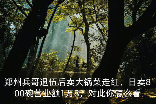 鄭州兵哥退伍后賣大鍋菜走紅，日賣800碗營業額1萬8，對此你怎么看