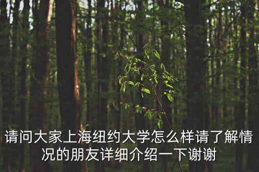 請問大家上海紐約大學怎么樣請了解情況的朋友詳細介紹一下謝謝