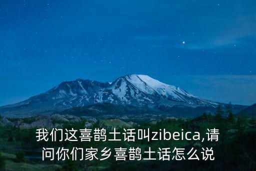 我們這喜鵲土話叫zibeica,請問你們家鄉喜鵲土話怎么說