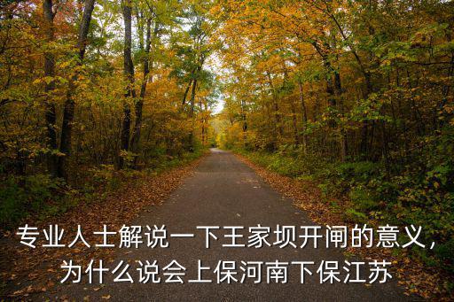 王家壩上怎么保河南,有人說王家壩上保河南