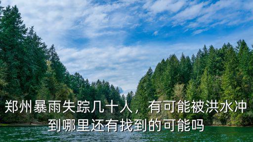 鄭州暴雨失蹤幾十人，有可能被洪水沖到哪里還有找到的可能嗎