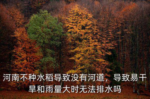 河南不種水稻導致沒有河道，導致易干旱和雨量大時無法排水嗎