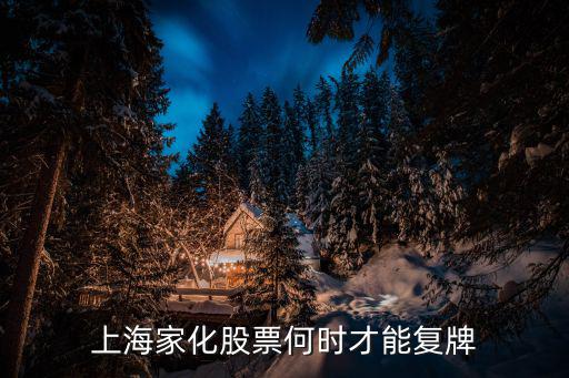 上海家化股票何時才能復牌