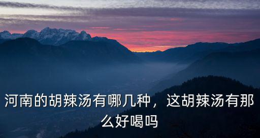 河南的胡辣湯有哪幾種，這胡辣湯有那么好喝嗎