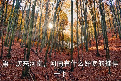 第一次來河南，河南有什么好吃的推薦一下