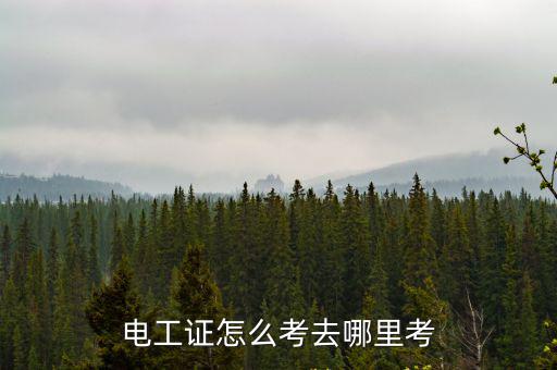 電工證怎么考去哪里考