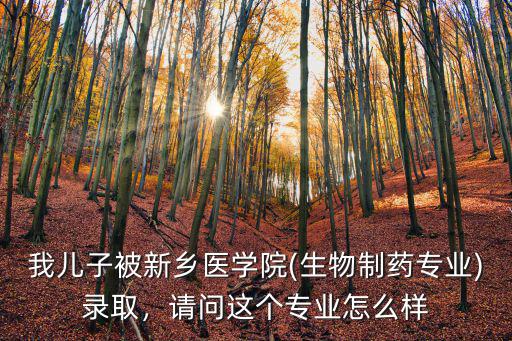 我兒子被新鄉(xiāng)醫(yī)學院(生物制藥專業(yè))錄取，請問這個專業(yè)怎么樣
