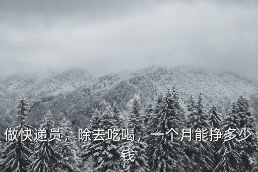做快遞員，除去吃喝，一個(gè)月能掙多少錢