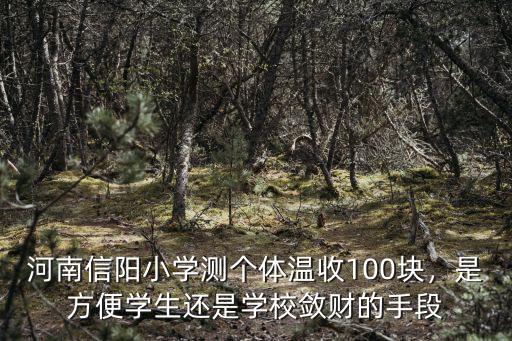 河南信陽小學測個體溫收100塊，是方便學生還是學校斂財的手段