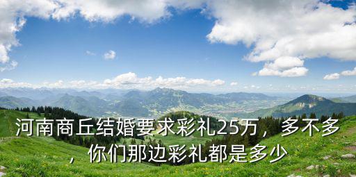 河南商丘結(jié)婚要求彩禮25萬(wàn)，多不多，你們那邊彩禮都是多少