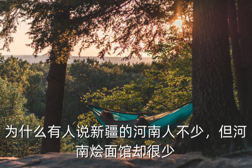 為什么有人說新疆的河南人不少，但河南燴面館卻很少
