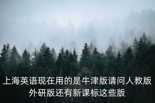 上海英語(yǔ)現(xiàn)在用的是牛津版請(qǐng)問(wèn)人教版外研版還有新課標(biāo)這些版