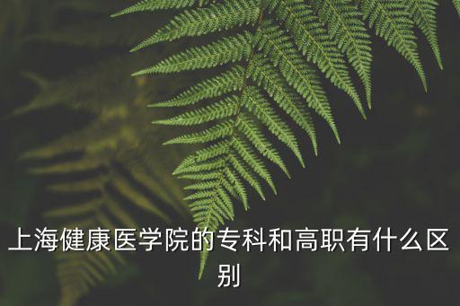 上海健康醫(yī)學(xué)院的專科和高職有什么區(qū)別