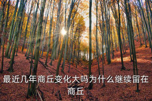 最近幾年商丘變化大嗎為什么繼續留在商丘