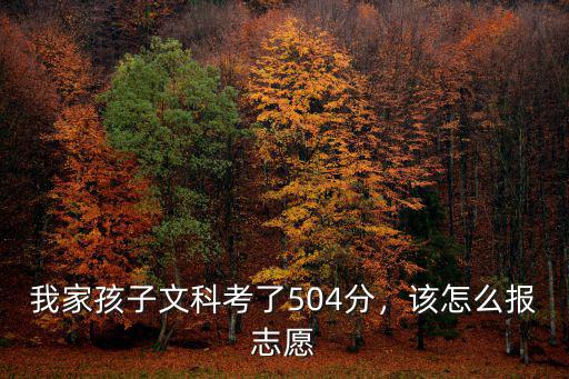 我家孩子文科考了504分，該怎么報志愿