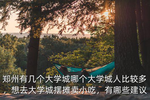 鄭州有幾個大學城哪個大學城人比較多，想去大學城擺攤賣小吃，有哪些建議