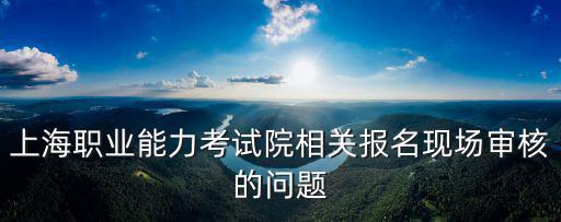 上海職業(yè)能力考試院相關(guān)報(bào)名現(xiàn)場(chǎng)審核的問題