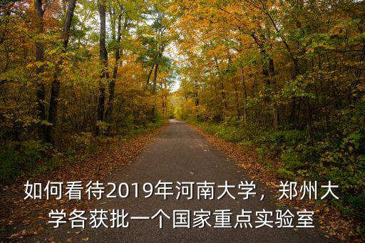 如何看待2019年河南大學，鄭州大學各獲批一個國家重點實驗室