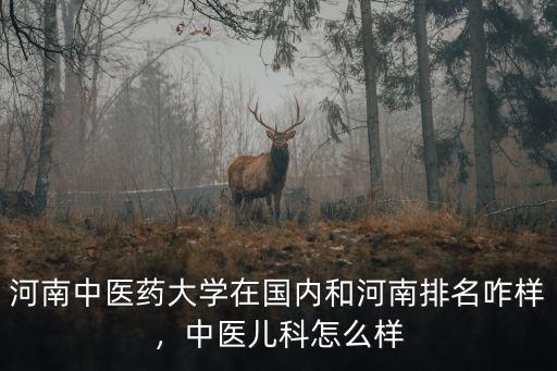 河南中醫藥大學在國內和河南排名咋樣，中醫兒科怎么樣