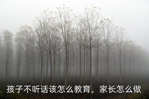 孩子不聽話該怎么教育，家長怎么做