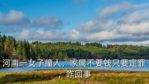 河南一女子撞人，家屬不要錢只要定罪，咋回事