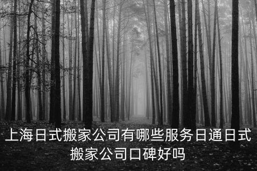 上海日式搬家公司有哪些服務日通日式搬家公司口碑好嗎
