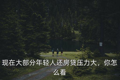 現在大部分年輕人還房貸壓力大，你怎么看