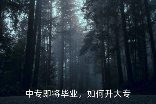 中專即將畢業(yè)，如何升大專