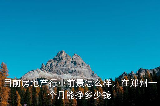 鄭州市振杰房地產怎么樣,目前房地產行業前景怎么樣