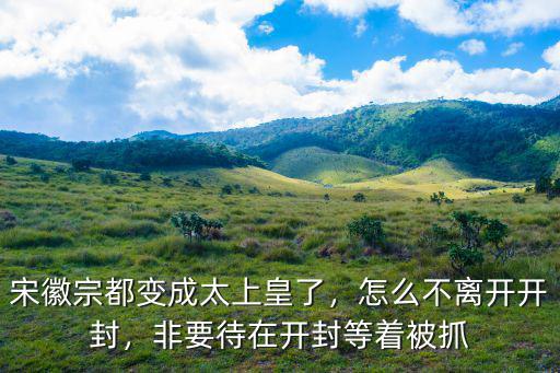 宋徽宗都變成太上皇了，怎么不離開開封，非要待在開封等著被抓