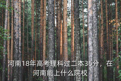 河南18年高考理科過二本36分，在河南能上什么院校