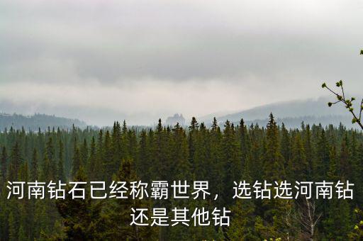 河南鉆石已經(jīng)稱霸世界，選鉆選河南鉆還是其他鉆