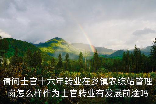 請問士官十六年轉業在鄉鎮農綜站管理崗怎么樣作為士官轉業有發展前途嗎