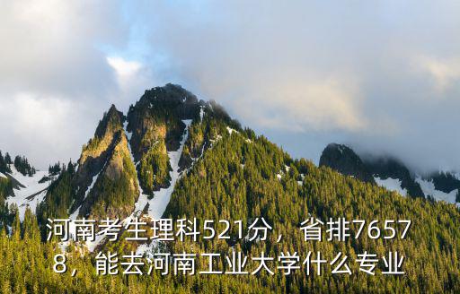 河南考生理科521分，省排76578，能去河南工業(yè)大學(xué)什么專業(yè)