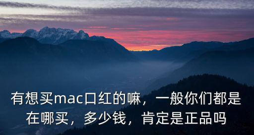 有想買mac口紅的嘛，一般你們都是在哪買，多少錢，肯定是正品嗎