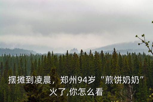 擺攤到凌晨，鄭州94歲“煎餅奶奶”火了,你怎么看