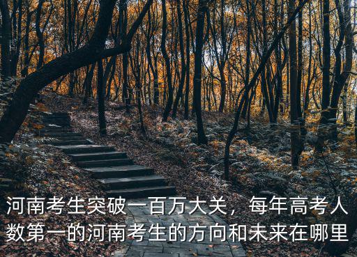 河南考生突破一百萬大關，每年高考人數第一的河南考生的方向和未來在哪里