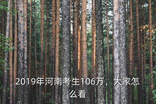 2019年河南考生106萬，大家怎么看