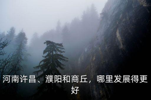 河南許昌、濮陽和商丘，哪里發展得更好
