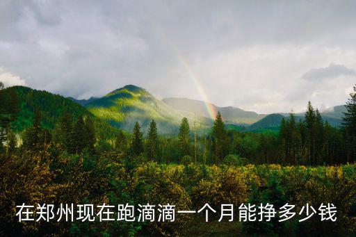 在鄭州現在跑滴滴一個月能掙多少錢