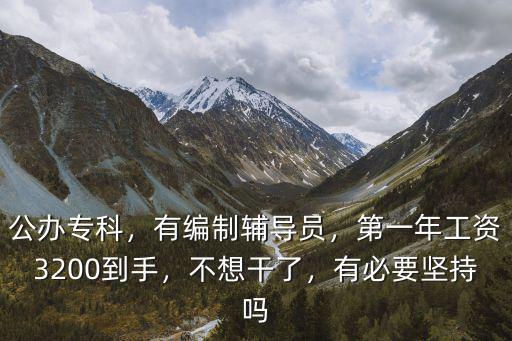 公辦專科，有編制輔導(dǎo)員，第一年工資3200到手，不想干了，有必要堅持嗎