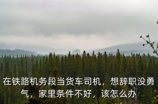 在鐵路機(jī)務(wù)段當(dāng)貨車(chē)司機(jī)，想辭職沒(méi)勇氣，家里條件不好，該怎么辦