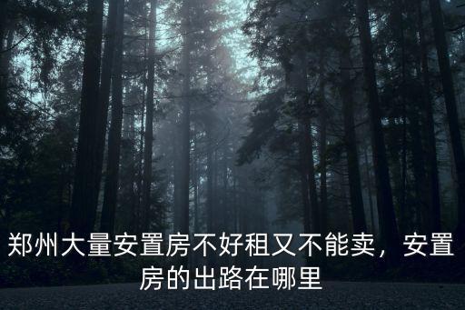 鄭州大量安置房不好租又不能賣，安置房的出路在哪里
