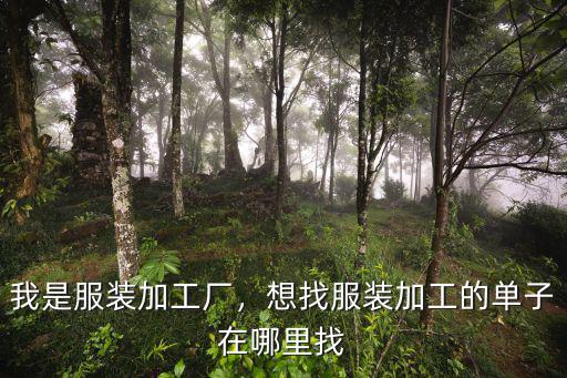 我是服裝加工廠，想找服裝加工的單子在哪里找