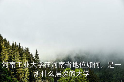 河南工業大學在河南省地位如何，是一所什么層次的大學