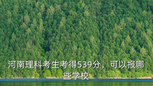 河南理科考生考得539分，可以報哪些學校