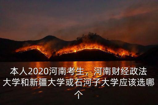 本人2020河南考生，河南財經政法大學和新疆大學或石河子大學應該選哪個