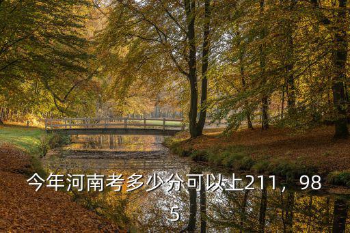 今年河南考多少分可以上211，985
